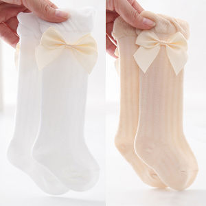 Baby Socks Summer Thin Newborn Baby Stockings Loose Bow Tube Socks Cute Super Cute Anti-Mosquito Socks