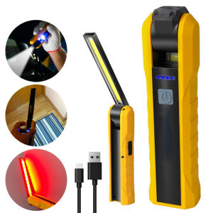 Portable COB Working Light Magnetic Flashlight USB Charge Car Flashlight Rotatable Multifunction Lamp with Hook