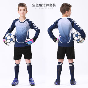 Childrens Goalkeeper Kit Soccer Uniform Set Male Child Full Set Collision Prevention Doorkeeper Suit Short Version Customizable
