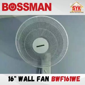 SYK FREE SHIPPING Bossman BWF161WE 16Inches 50W 1Pcs Wall Fan Electric Wall Mounted Fan Kipas Gantung Dinding