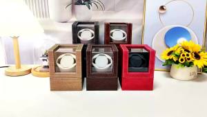 ZOEJOE Automatic Watch Winder PU Leather USB Powered Quiet Motor Clear Cover Display Single/Double Watch Storage Box