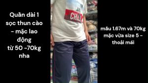 Quần dài nam thể thao lao động từ 50kg đến 70kg thun 1 sọc QDN7