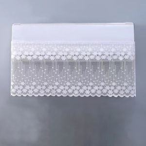 Lace Embroidery Flower Curtain Windproof Dust-proof Hanging Cover Anti-direct Blowing Air Conditioning Curtain Bedroom Decor