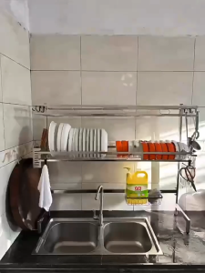 NINI Stainless Steel Dish Rack | Cup Rack Dish Drainer Rack | Stainless Steel Dish Drainer | Sink Drainer Cup | Dish Drying Rack | Sink Strainers