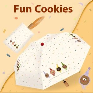 HUIESON ร่มลายคุกกี้การ์ตูนน่ารักป้องกันรังสียูวีสำหรับใช้ในทุกวัน