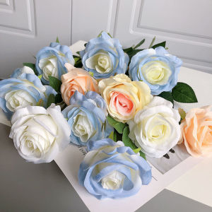 Ice Crushed Blue Rose Bouquet Valentines Day Gift Living Room Bedroom Decor Flowers Wedding Celebration Props Artificial Flowers