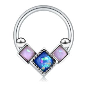 16G Flower Hinged Segment Rings Sparkling CZ Daith Tragus Earrings Lip Nose Hoop Septum Clicker Body Piericng