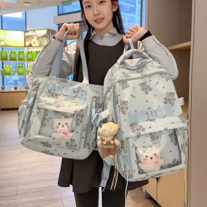 Cute Bear Printed Backpack Large Capacity Schoolbag