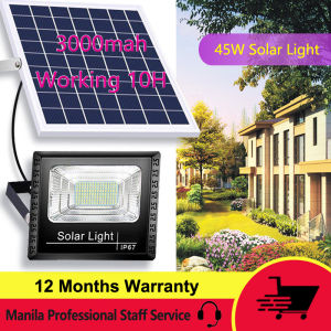 Solar light 45W power led lamp with 100 bulb automatic light sensor lumen bright white light Security Smilism solar light use for garden street Christmas outdoor indoor home pathway depot hang on the tree Wall Flood Waterproof With 30 Days Returns