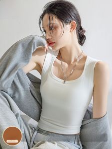 MiiOW | เสื้อกั๊กสายเดี่ยวทรงหลวมคอเหลี่ยมสำหรับผู้หญิงในฤดูใบไม้ผลิและฤดูร้อน สายกว้าง ป้องกันหน้าอก ไม่ต้องใส่เสื้อชั้นใน เสื้อคลุมกันหนาว