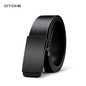 OTOHE เข็มขัดเข็มขัดอัตโนมัติหนังวัวแท้ผู้ชายเข็มขัดสำหรับผู้ชายหนังแท้ผู้ชายเข็มขัดกางเกงยีนส์เข็มขัดทำงานลำลองแบบไม่มีรูพรุนเข็มขัดเอว