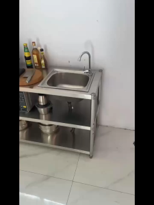 Kitchen Hotel Simple Stainless Steel Sink Large Single Sink With Bracket Basin Wash Basin Sink Thickened Bracket