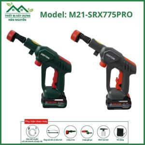 Máy rửa xe pin Dekton M21-SRX775PRO Motor #775 rửa xe cầm tay dùng pin màu xanh xám olive