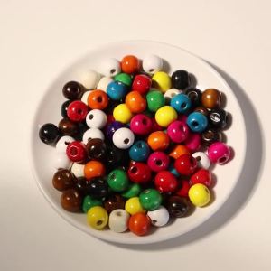 8/10/12mm Natural Wood Beads Multicolour Wooden Round Ball Spacer Loose Beads For Jewelry Making DIY Bracelet Necklace