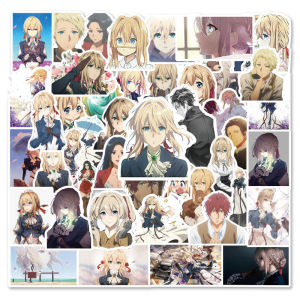 Waterproof Anime Violet Evergarden Stickers 50 Pieces for Luggage Mobile Phone Tablet Decoration Cute Business Supplies