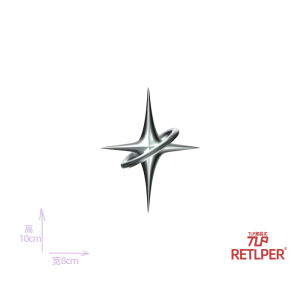 RETLPER Original Cross Ring Abstract Space Y2K Style 3D Effect Flat Waterproof Sticker Motorcycle Decoration Care PVC Material