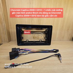 Chevrolet Captiva 2008=>2012 ~ 1 chiếc mặt dưỡng gắn màn hình androi 9inch cho dòng xe Chevrolet Captiva 2008=>2012 kèm bộ giắc cắm zin