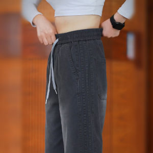 Quần Dài Nam Ống Đứng Lưng Chun Phong Cách Mỹ Thường Ngày Đa Năng Mùa Thu Quần Dài Ống Rộng Thoải Mái Thoáng Khí