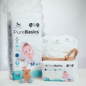[4 Packs Mega] Applecrumby® PureBasics Diapers