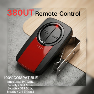 for 375LM 380UT 893max Garage Door Remote Control 390MHz Rolling Code 2 Button Security+ Keychain Transmitter