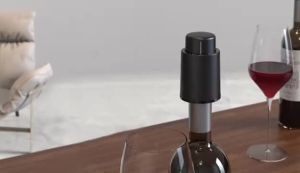 FLYMUYU Vacuum Wine Bottle Cap Stopper Sealed Storage Vacuum Memory Wine Stopper Push Style Bar Tools Barware Wine Cork Black