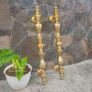 Handle Pintu Rumah Kuningan Antik Motif Luxor Payung Gold 67 cm 2 Pcs