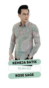 VALERINO Slimfit ROSE GOLD SOFT SAGE GREEN Baju Pria Kemeja Batik Kerja Lengan Panjang Warna Pastel Pink Bahan Katun Halus Berkualitas