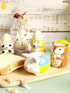 Small Creative Eggcup Beauty Blender Stand For Home Container Bracket Egg Cup Ceramic Cup Saucer Breakfast... Cute