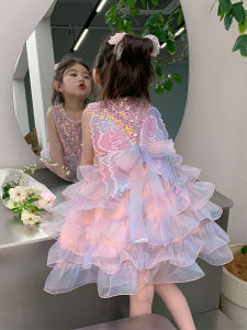 Princess Style Girls Dress Summer Fashion Baby Girl Clothes Cake Skirt Childrens Summer Princess Tulle Skirt Breathable Cotton Blend Fabric