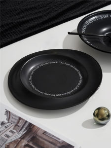Easygood Màu Đen Đĩa Sứ Tròn Phong Cách Scandinavia Đĩa Phẳng Ý Mì Ống Chén Ăn Người Lớn Salad Sứ Đĩa Ăn Tráng Miệng