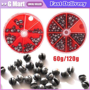 60/120G Fishing Weights Kit Premium Split Shot Sinkers with 5 Versatile Sizes Round Removable Design Perfect for Freshwater