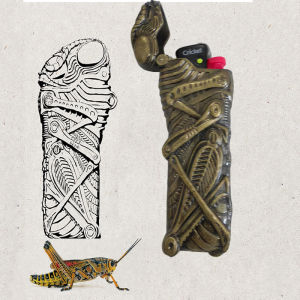 Unique Flip Case Holder for Classic Swedish Cricket ED1 Lighter Elegant Grasshopper Design Metal Decorative Shell Cover Gift