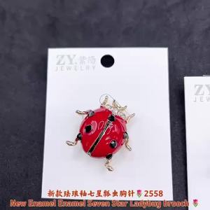 Fashion Corsage Scarf Jewelry Gift Accessories Red Ladybug Enamel Brooch Pin