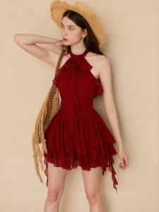 D-PLAY | Detachable Flower Layered Summer Holiday Dress