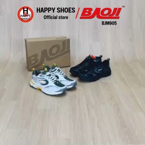 [🥇บาโอจิแท้100%👟ไซส์ 41-45🆓ฟรี...ถุงเท้า 1 คู่] BAOJI รุ่น BJM905 รองเท้าผ้าใบชาย รองเท้าออกกำลังกายชาย พื้นนุ่ม หนังนุ่ม สวมใส่สบายเท้า