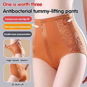 High Waist Panties for Women 2025 New Pure Cotton Antibacterial Crotch Seamless Mid-Waist Tummy Lifting Buttocks Girls Briefs Postpartum Recovery Tummy Lifting Panties