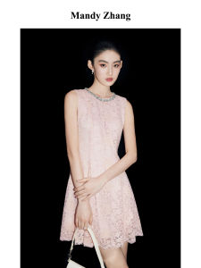 French Style Lace Drill Summer Short Party Dress