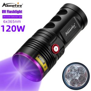 Alonefire H46 High Power 120W 6pcs 365NM UV Flashlight Ultra Violet Detecto Pet Urine Stains Bed Bug Marker Checke