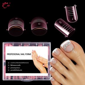 TP 120 ชิ้น Dual รูปแบบเล็บแม่พิมพ์เต็มรูปแบบเคล็ดลับเท็จโพลีเล็บเจลแม่พิมพ์อะคริลิค Toenail รูปแบบด้านบนสําหรับขยายเล็บรูปแบบ