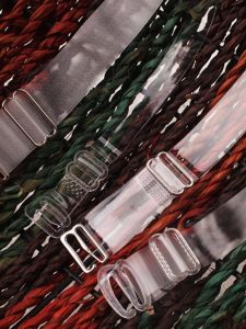 Summer Widening Non-Slip Intimates Transparent Invisible Shoulder Strap Double Thin Crystal Metal Buckle Bra Strap Frosted