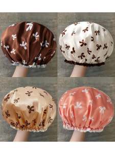 Double Layer Waterproof Bath Cap for Women Kitchen Oil Proof Shampoo Cap Easy to Wear And Remove Personal Hygiene Accessory