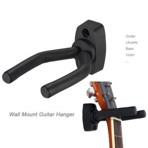 Black Guitar Hanger Hook Wall Mount Stand Rack Display Strong Fixed Wall Guitar Bass Screws Accessories