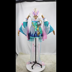 Local Warehouse Onmyoji × Hatsune Miku Cosplay Costume Anime Kimono Style Dress Full Set Comic Con Outfit
