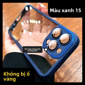 Ốp lưng điện thoại DAIMANG cho iPhone 15 Pro 15 Pro Max kim loại trong suốt chống ố vàng