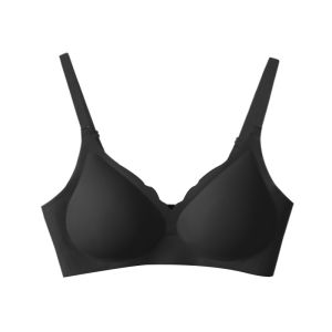 Comfortable Ladies Seamless Bra with Color Block Shoulder Straps JieNian Underwear Fruit Jelly Strip Design No Steel Ring 2163