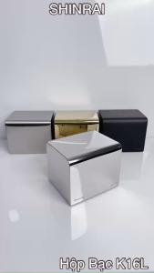 ( Dán Tường - Có Lưỡi Cắt Giấy ) Hộp Đựng Giấy Vệ Sinh INOX SUS304 Nhà Tắm Bạc Gương Chính Hãng SHINRAI