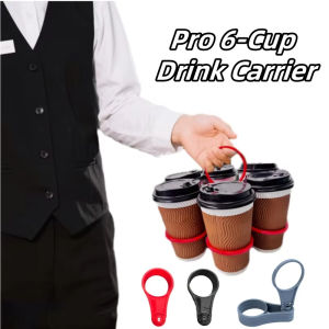 Reusable Drink Carrier Foldable 6-layers Reusable Drink Holder with Handle Outside Portable Coffee Cup Racks Bar Tool for Party