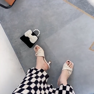 High Heel Sandals Korean Fashion Heels Elegant Summer Shoes Womens Trendy Footwear