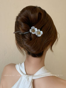 เรียบหรู กิ๊บดอกไม้มุก ผู้หญิง French Vintage Twist กิ๊บติดผม เครื่องประดับผมสําหรับผม Updo การจัดสไตล์ กิ๊บคลัทช์คุณภาพ