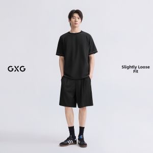 GXG | Contrast Color Outline Round Neck Knitted T-Shirt